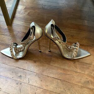 Ibiza Chain High Heels - Gold - Size 39